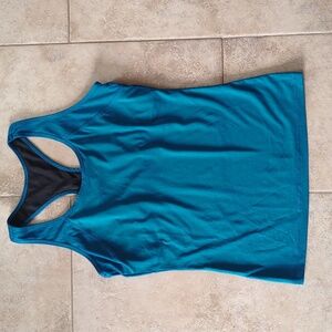 Teal / blue racer back fitness tank top